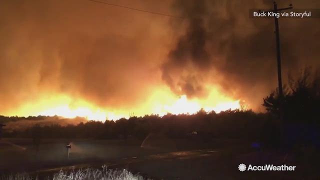 Multiple wildfires have ignited in northwest Oklahoma on April 12.  Outside of the town of Woodward, 20-25 buildings have been destroyed and 150,000 acres have been burnt combined by surrounding fires.
