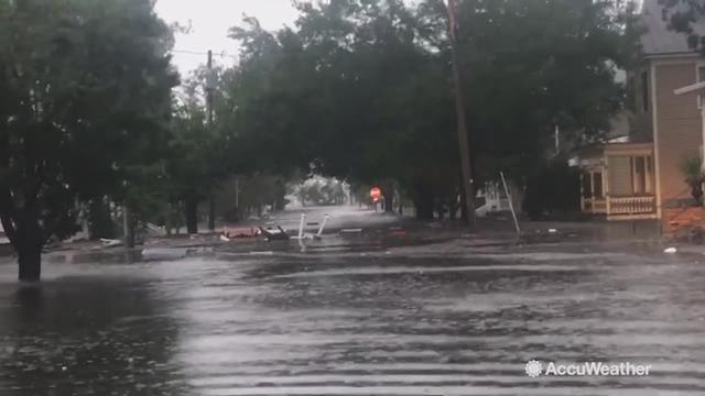 Heavy rains and storm surge are burying coastal North Carolina as Hurricane Florence moves on shore.