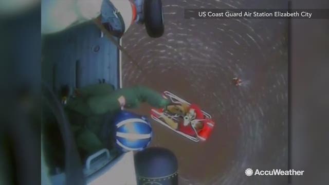 Babies, pets, and other victims of Tropical Storm Florence were airlifted by the US Coast Guard in North Carolina. Storm Florence left hundreds stranded across the North Carolina.