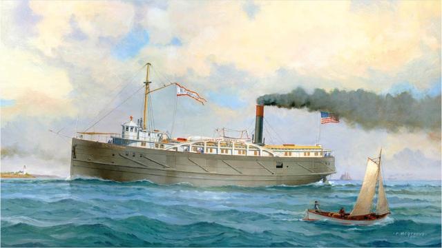 Postcard Lake Superior Ghost Ships Shipwreck Cerisoles Inkerman Bannockburn MINT 